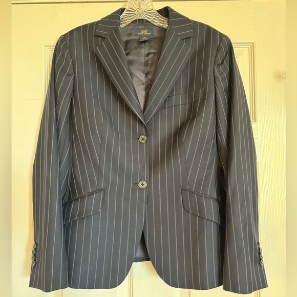 Like New: Women’s Brooks Brothers Dark Navy Pinstriped Jacket - Picture 3 of 6